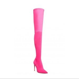 Dominique neon pink Steve Madden boots